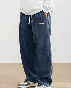 <span class=keywords><strong>Pantaloni</strong></span> Casual da Uomo in Corduroy, Moda, Vestibilità Ampia, Gamba Larga, <span class=keywords><strong>Pantaloni</strong></span> Dritti, <span class=keywords><strong>con</strong></span> <span class=keywords><strong>Elastico</strong></span> in Vita e Coulisse - Product Image 4