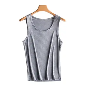 OEM/ODM Service Ice Silk Mesh Vest Summer Hollow Mesh Men's Undershirt Fitness Sports Thin Sleeveless T-Shirt