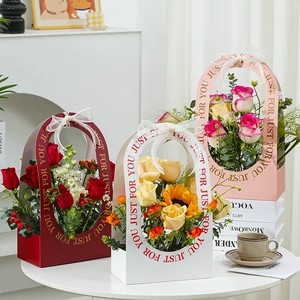 Bolsa de Papel Kraft para Envolver Ramos de <span class=keywords><strong>Flores</strong></span>, con Asa, para Decoración de Bodas y Fiestas, Embalaje de Regalo Personalizado - Product Image 5