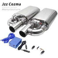 Auto-Auspufftöpfe 3 Zoll Einlass & Auslass 9,5 x 6 Zoll Ovaler Körper 25,2 Zoll Gesamtlänge Ventilrohr 2 Stück Schalldämpfer 1 Stück Vakuumpumpen-Steuerkit