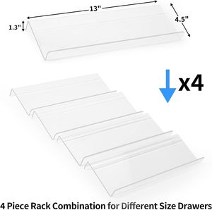 Organizador de Gaveta Dobrável de Acrílico Transparente para Temperos, 4 Níveis, Capacidade de 6L, com Bandejas Retangulares para Potes Artesanais - Product Image 4