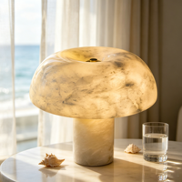 Lampe de table moderne en albâtre, design champignon minimaliste, lumière de chevet de luxe pour villa, appartement, majlis, décoration de table Ramadan Aïd