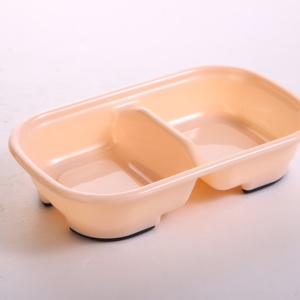 Rectangle Plastic Double Pet Bowl Non Slip Base Dual Food Water Feeding Dish for <b>Cat</b> Puppy Small Dog - Product Image 1