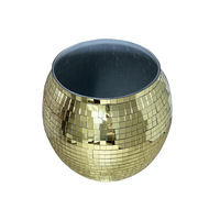 Boule disco en verre miroir, pot de fleurs, décoration de fête, seau à glace rond, décoration disco pour la maison