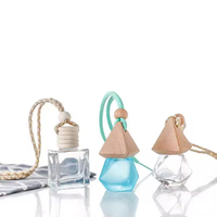 Flacon diffuseur de parfum carré en verre 5ml 8ml pour voiture, surface transparente, bouchon à vis, impression sérigraphique, en stock, en promotion