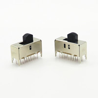 Interrupteur coulissant vertical KD 4P3T DPDT plaqué argent 0,3A 50V DC avec durée de vie de 10 000 cycles pour applications électriques marche/arrêt de guitare