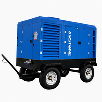 Compresseur d'air industriel mobile portable à vis, robuste, avec moteur diesel, 900CFM 1100CFM 25bar 362Psi, avec roues