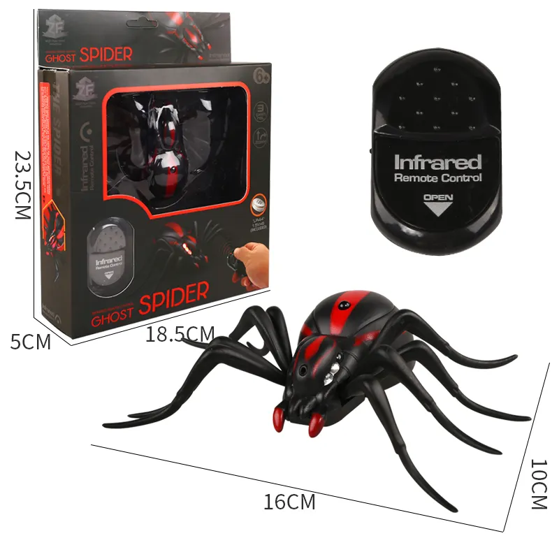 Accesorios de decoración para fiestas, juegos de Interior para broma, Animal falso eléctrico, juguete con Control remoto, Araña, broma