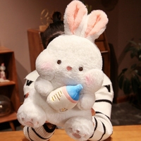 Grand lapin blanc poupée en peluche mignon biberon poupée lapin cadeau d'anniversaire gros lapin blanc jouets en peluche