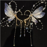 Accessoire de cheveux féerique avec pampilles et manchette d'oreille, boucles d'oreilles à franges style Hanfu chinois, ornement décoratif pour costume de cosplay, pour femme, idéal pour les fêtes