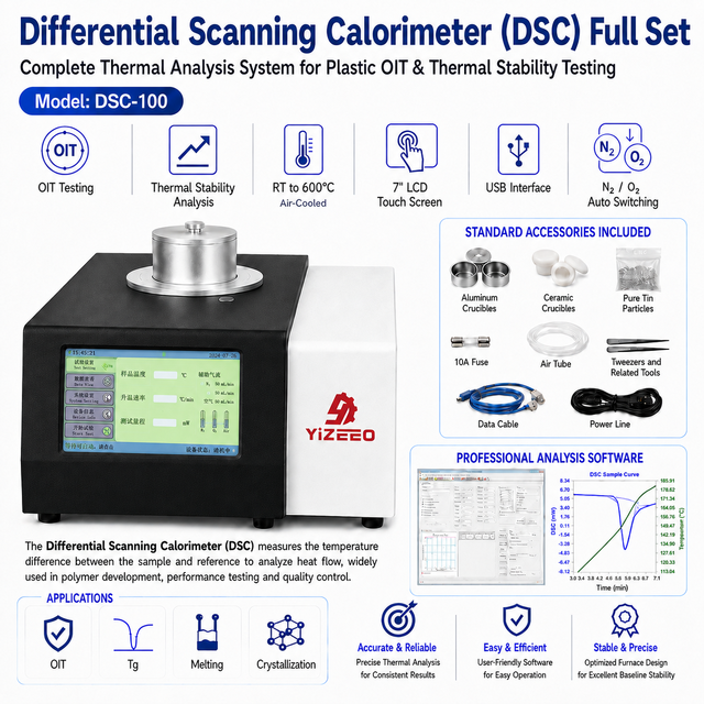 Differential Scanning Calorimeter Dsc Full Set Complete Thermal Analysis System for Plastic Oit Thermal Stability Testing