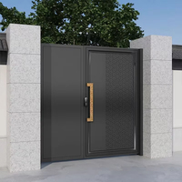 Portail coulissant automatique commercial de haute qualité, revêtu par poudrage, style contemporain, grand modèle en aluminium, écologique et sécurisé