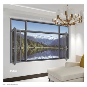 Fenêtre à battant en aluminium à rupture de pont thermique à double vitrage, exportée directement de l'usine, pour maison, villa, chambre - Product Image 5