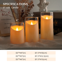 Bougie pilier LED blanc chaud à télécommande avec 2 piles AA pour mariage, Noël, décoration de la maison