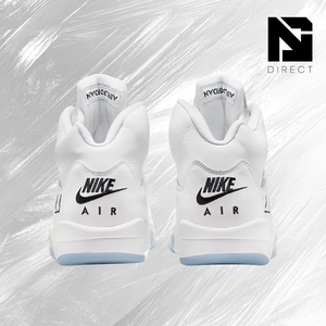 Air Jordan 5 Retro 'White Metallic' 2026, Zapatillas de Baloncesto Blancas de Caña Alta, con Cordones, Forro de Malla de Cuero Genuino, Transpirables - Product Image 4