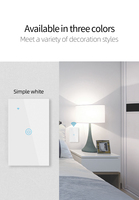 Interrupteur intelligent numérique 2/3/4 voies, interrupteur mural intelligent Wi-Fi standard US pour variateur de lumière