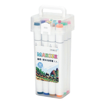Kit de marqueurs d'art permanents à encre à base d'huile en plastique, 36 couleurs personnalisées, double pointe, avec boîte cadeau, non effaçables