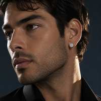 Boucles d'oreilles minimalistes hip-hop en moissanite, argent sterling 925, bijoux unisexes pour hommes et femmes, style quotidien