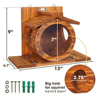 Mangeoire à écureuils en bois pour l'extérieur, mangeoire à oiseaux murale pour jardin, table à manger suspendue pour animaux de compagnie, nid pour hamster
