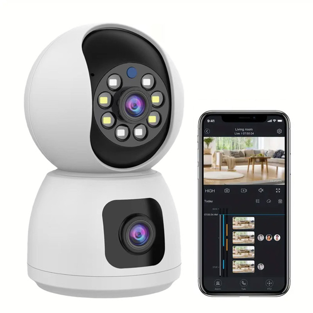 3MP HD Network Wifi Cctv Camera Mini Home Dual Lens Night Vision Smart CCTV Colorful Security Camera for Home/baby/pet