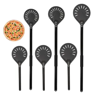 Peel de torneado de <span class=keywords><strong>Pizza</strong></span> de Metal, herramienta profesional de <span class=keywords><strong>Pizza</strong></span> larga y redonda, mango extraíble ajustable de aluminio - Product Image 1