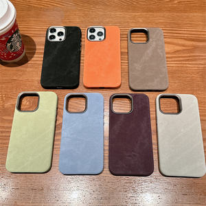 Étui magnétique en cuir tissu rétro pour iphone 11 <span class=keywords><strong>12</strong></span> 13 14 15 <span class=keywords><strong>pro</strong></span> max avec étui de protection à lentille en métal - Product Image 1