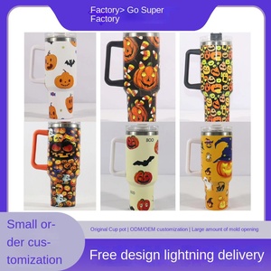 Gran oferta 5D SERIE DE Halloween 40oz taza de coche de gran capacidad 304 termo de vacío de acero inoxidable con asa para fiestas de agua - Product Image 3