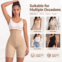 Direct usine, Culotte gainante taille haute confortable et respirante, à maintien moyen, avec fermeture à agrafes, couleur unie, effet rehausseur de fesses