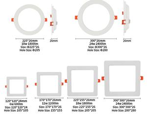 Trong nhà Luminaria Bảng điều chỉnh <span class=keywords><strong>plafon</strong></span> mỏng 4 "6" inch ETL Slim tròn phẳng Dimmable SMD Trần lõm downlight Led bảng điều chỉnh ánh sáng - Product Image 4