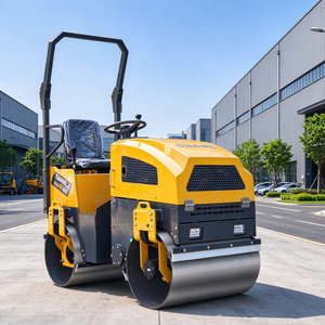 Nouvelle Rouleuse Vibrante Autoportée Économique <span class=keywords><strong>à</strong></span> Double Tambour 1T 1.3T 1.5T avec Moteur Changchai et Système Hydraulique Complet pour le Compactage des Terrains - Product Image 1