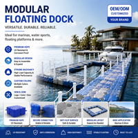 Ponton flottant modulaire, quai gonflable pour bateaux et yachts, polyéthylène haute densité, capacité de charge 360 kg/m