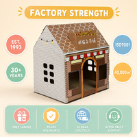 Maison pour chat en carton ondulé imprimé, design de luxe durable, pour chats d'intérieur, vente en gros