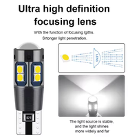 HOLY 3030 10SMD T10 12V DC 480LM Ampoule LED Multicolore pour Intérieur de Voiture, Lampe de Lecture, Lumière d'Appareil de Bord
