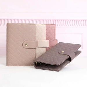 Best Seller 15 Colored A6 Quilted Pebble Grain Leather Budget <strong>Binder</strong> with 6 Gold Rings As <strong>Cash</strong> <strong>Stuffing</strong> <strong>Binder</strong> Wallets - Product Image 1