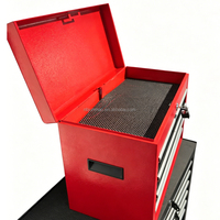 Boîte à outils professionnelle en acier laminé à froid de 18 pouces, portable, design modulaire, verrouillable, 4 tiroirs, compartiment de rangement supérieur, OBM