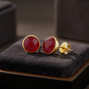 Pendientes de Ónix Rojo con Baño de Rodio, Hechos a Mano, Clásicos para Boda, Joyería para Mujer, Venta al por Mayor, Fabricación de Joyería India - Product Image 4