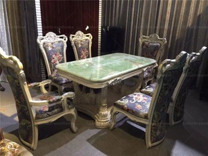 Table <span class=keywords><strong>de</strong></span> meuble classique ensemble <span class=keywords><strong>de</strong></span> table à manger en marbre antique <span class=keywords><strong>8</strong></span> places table et <span class=keywords><strong>chaise</strong></span> <span class=keywords><strong>de</strong></span> salle à manger françaises <span class=keywords><strong>de</strong></span> luxe sculptées à la main - Product Image 4