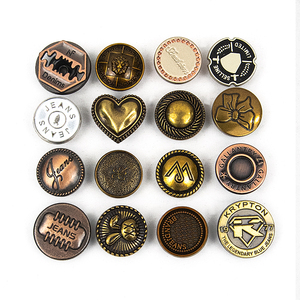 Vintage Metal Snap <b>Buttons</b> Round Embossed Logo Nickel-Free Press Studs for Clothes and Bags - Product Image 3