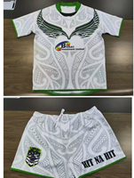 Seragam Rugby Kustom dengan Cetak Logo Gratis Kain Berkualitas Premium Jersey Rugby Tim Australia Pakaian Olahraga OEM Celana Rugby Bernapas