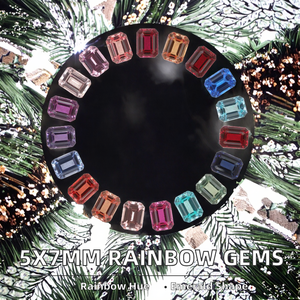 Venta al por mayor de gemas de corindón sintético con corte esmeralda de 5x7, 6x8, 7x9, 8x10 mm, piedra arcoíris, zafiro suelto, gema Paraíba creada en laboratorio - Product Image 2