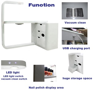 Table à ongles professionnelle KSL ultra-luxe, <span class=keywords><strong>mobilier</strong></span> de salon moderne ventilé avec lampe LED pour usage en centre commercial - Product Image 5