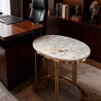 Table basse en pierre PAIA, socle bas, salon, luxe, marbre Calacatta Gold naturel personnalisé