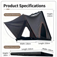 Tente de toit en fibre de carbone JIYA ultra-fine, imperméable, avec échelle, extension de tente arrière pour salon extérieur, pour le camping