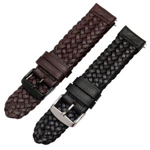 20mm 22mm 24mm Braided Cowhide Genuine <b>Leather</b> Strap Quick Release Men Women Replacement <b>Bracelet</b> Belt Wrist Band - Product Image 6