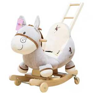 Animale Divertente di Legno A Dondolo Giocattoli Animali Del Bambino del Camminatore di Scuola Materna Del Fumetto Animali Per Bambini Giocattoli di Legno - Product Image 3