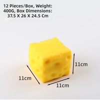 Nouveau Jouet Musical Anti-Stress en Caoutchouc Grande Simulation de Fromage à Pétrir, Cadeau pour Enfants de 14 Ans et Plus, 12 Pièces/Boîte