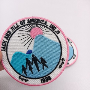 Patch in Ferro Personalizzate in Ciniglia, Ricamate su Misura 1938 Jack and Jill, Rosa e Verde, per Confraternite - Product Image 3