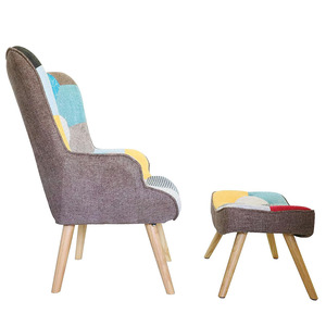 Anji Ensemble <span class=keywords><strong>fauteuil</strong></span> et repose-pieds à dossier haut pour chambre à coucher <span class=keywords><strong>Fauteuil</strong></span> d'appoint de loisir moderne et confortable <span class=keywords><strong>Fauteuil</strong></span> berçant inclinable avec pouf - Product Image 3