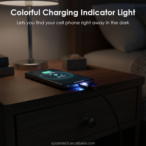 Cable USB C LED de 60 W con Cambio de Color, Cable de Carga Rápida Tipo C con Flujo LED Visible, Cable de Datos de Carga Súper Rápida con Tejido de Nailon - Product Image 6