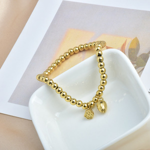 Bracelet en acier inoxydable plaqué or 18 carats avec perles en forme de <span class=keywords><strong>gourde</strong></span> porte-bonheur, vente chaude - Product Image 4